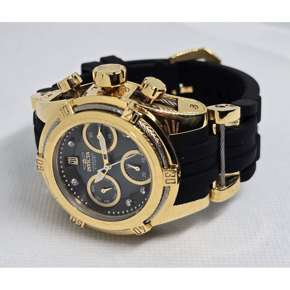 Women's Jason Taylor Invicta Limited Edition Diamonds Black Gold Watch 29046 11 - Picture 6 of 10